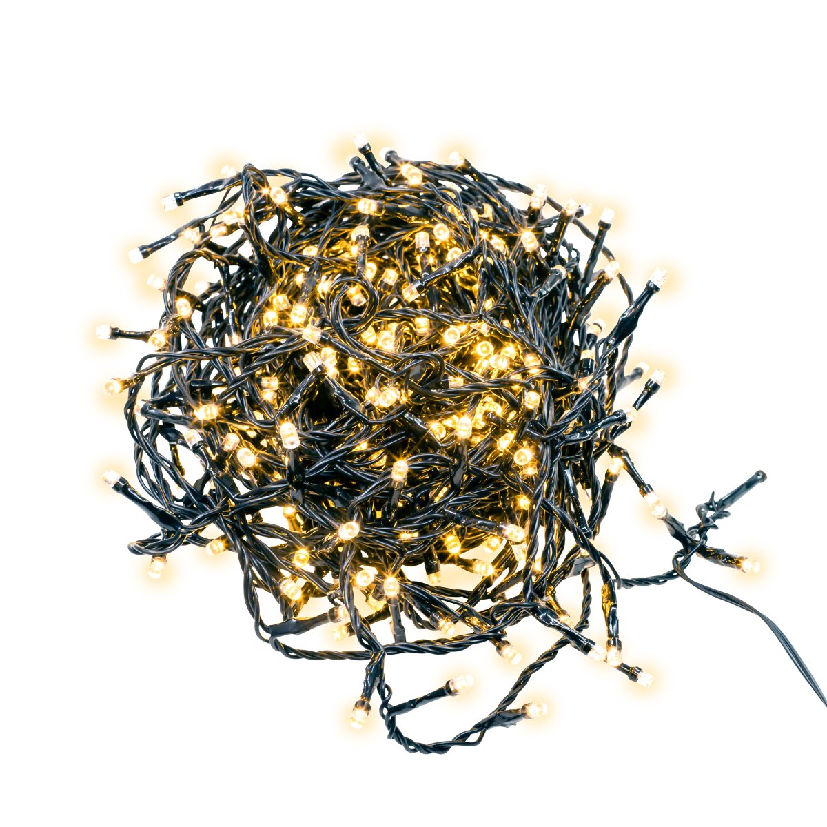 Ljusslinga LED 18m Svart från Pixie Design - Den inbyggda 5-stegs dimmern och den smarta timerfunktionen, som automatiskt t&auml;nder lamporna i 8 timmar och sl&auml;cker dem i 16 timmar, g&ouml;r det enkelt att anpassa belysningen efter dina behov.