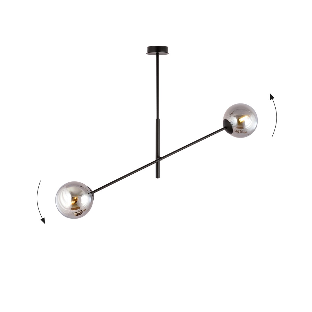 Linear 102cm Rökfärgad taklampa från Emibig Lighting - Den g&ouml;r sig s&auml;rskilt bra ovanf&ouml;r ett bord eller en k&ouml;ks&ouml; och skapar en unik och inbjudande atmosf&auml;r.