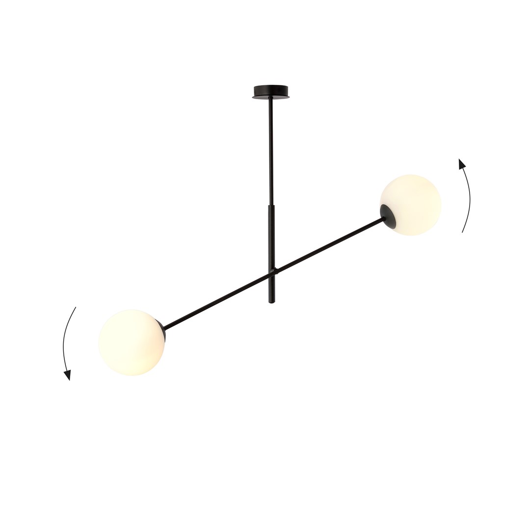 Linear 102cm Vit taklampa från Emibig Lighting - Den g&ouml;r sig s&auml;rskilt bra ovanf&ouml;r ett bord eller en k&ouml;ks&ouml; och skapar en unik och inbjudande atmosf&auml;r.