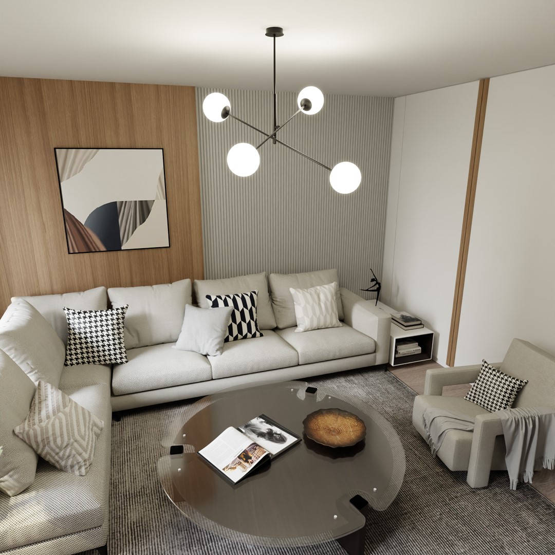 Linear 102cm Vit taklampa från Emibig Lighting - Den g&ouml;r sig s&auml;rskilt bra ovanf&ouml;r ett bord eller en k&ouml;ks&ouml; och skapar en unik och inbjudande atmosf&auml;r.