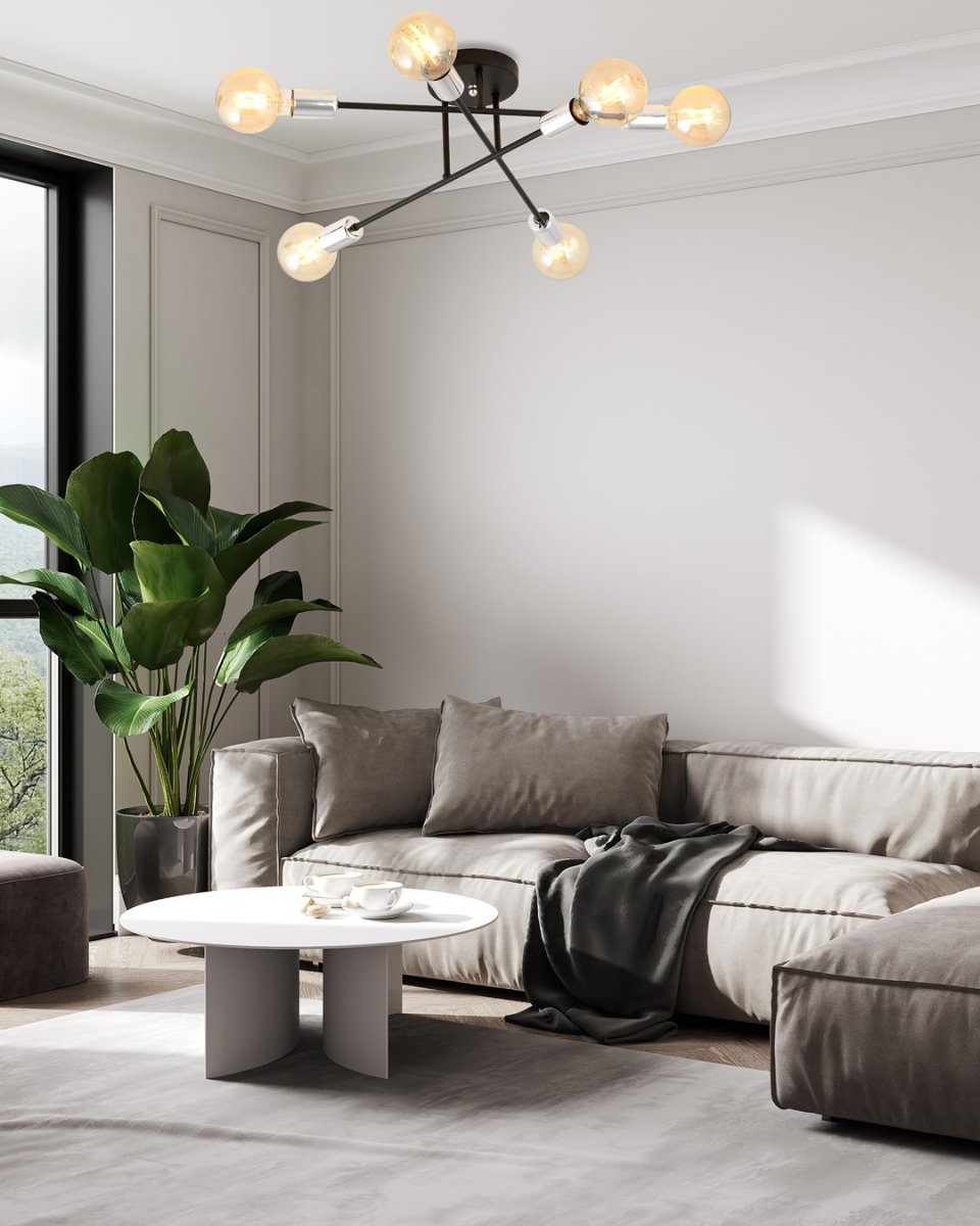 Veken Ø55 Svart/Silver plafond från Emibig Lighting - Veken &auml;r en serie plafonder som fungerar utm&auml;rkt som komplement till b&aring;de moderna och klassiska inredningar.