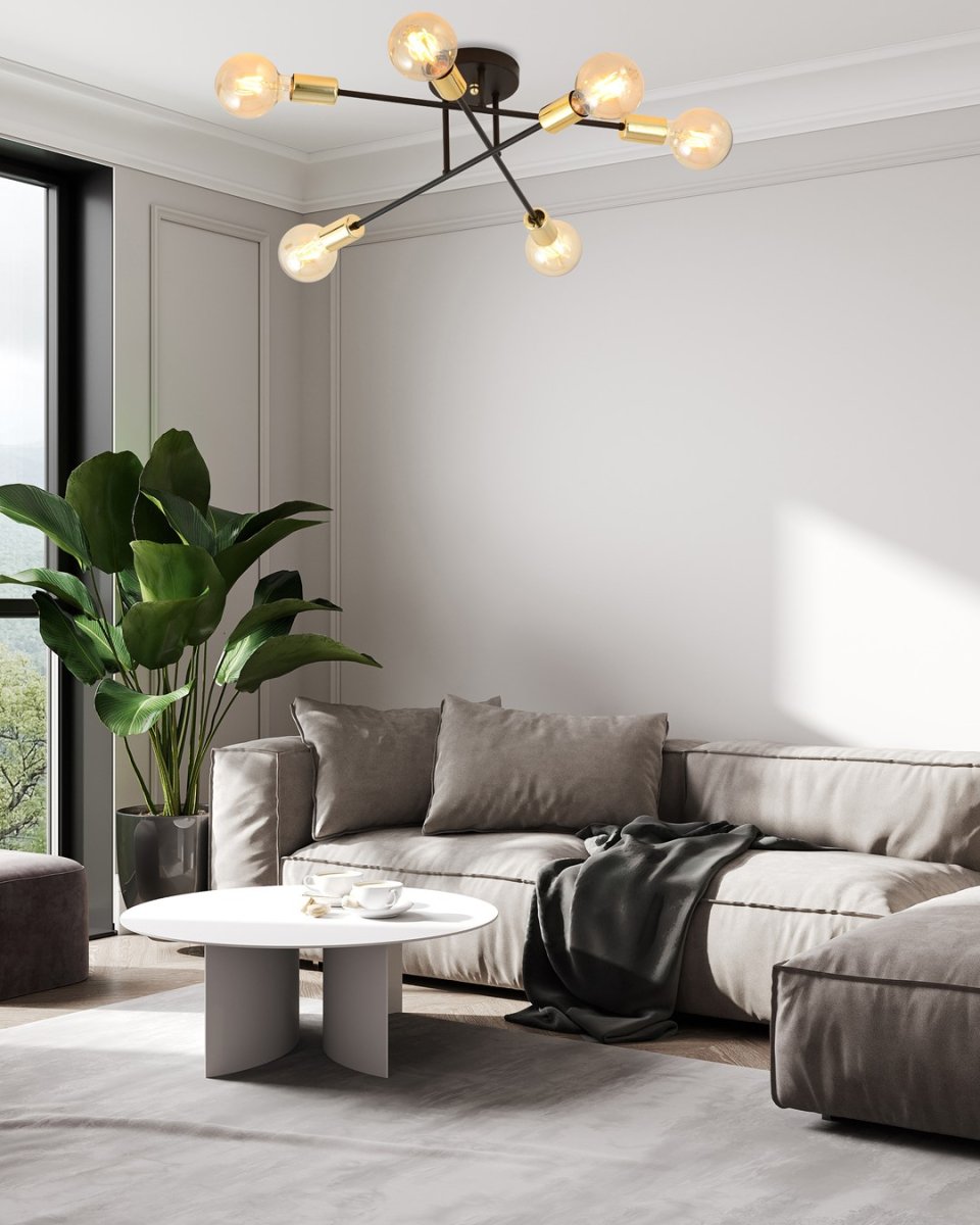 Veken Ø55 Svart/Guld plafond från Emibig Lighting - Veken &auml;r en serie plafonder som fungerar utm&auml;rkt som komplement till b&aring;de moderna och klassiska inredningar.