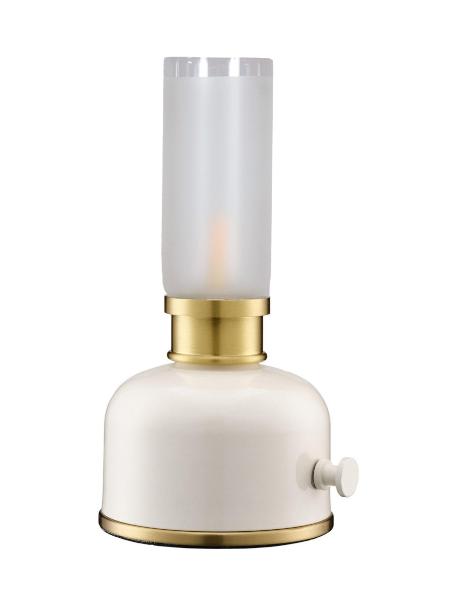 Frida 22cm Vit portabel från PR Home - Den skapar en varm och st&auml;mningsfull atmosf&auml;r med en f&auml;rgtemperatur p&aring; cirka 2000 kelvin och ett ljusfl&ouml;de p&aring; 20&ndash;40 lumen beroende p&aring; dimmerniv&aring;.