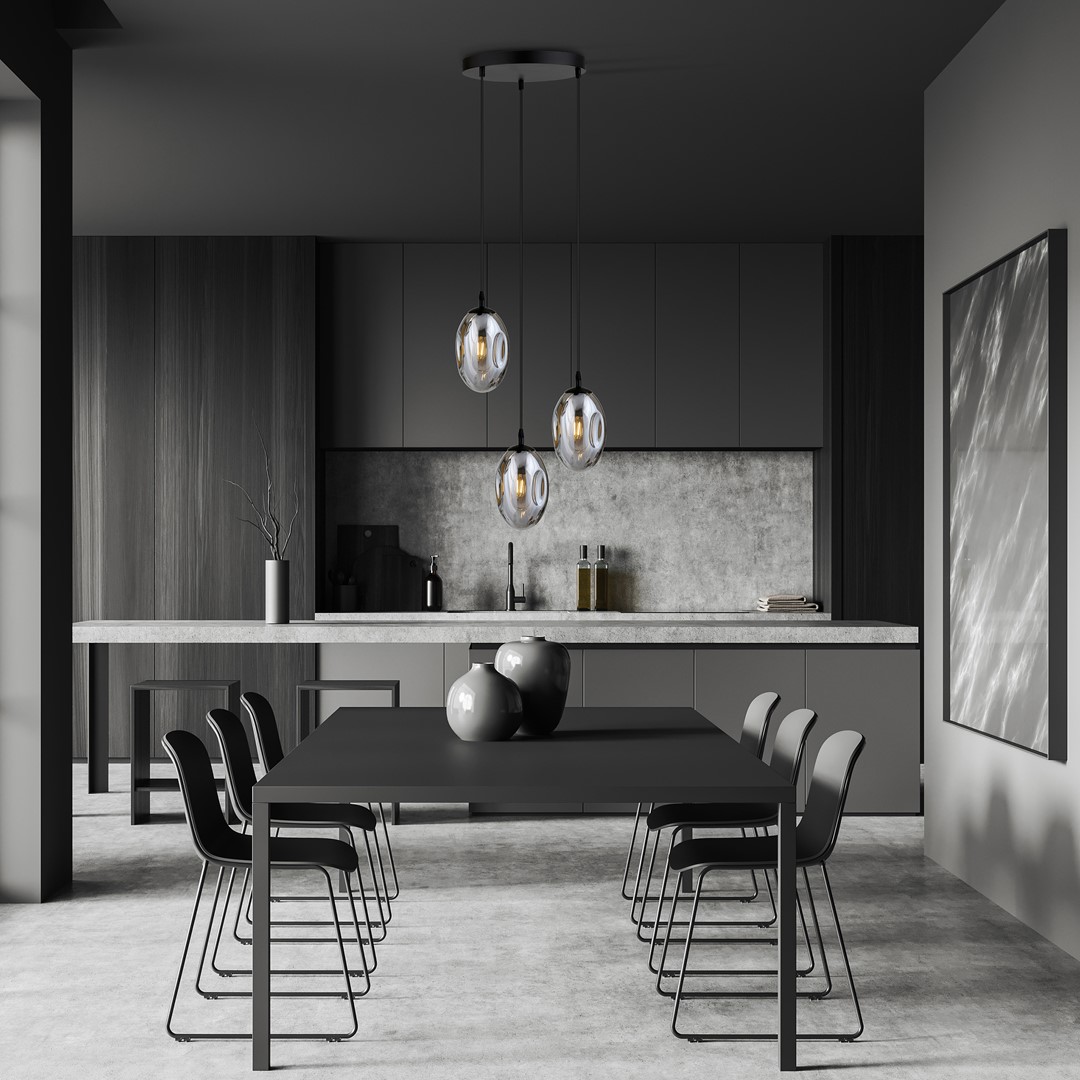 Astral Ø40 Rökfärgad taklampa från Emibig Lighting - Perfekt att placera &ouml;ver matbordet eller i ett rum d&auml;r du vill skapa en mysig och dekorativ belysning.