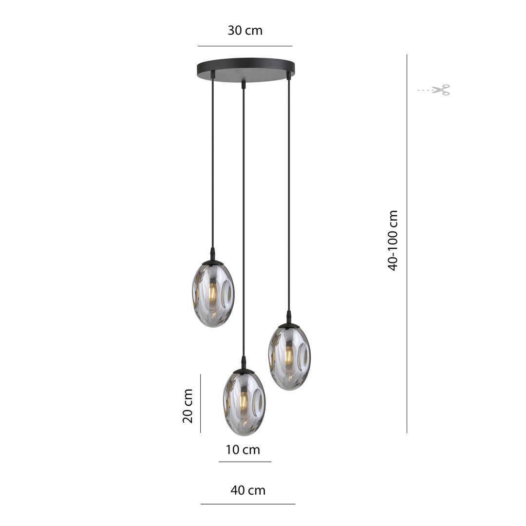 Astral Ø40 Rökfärgad taklampa från Emibig Lighting - Perfekt att placera &ouml;ver matbordet eller i ett rum d&auml;r du vill skapa en mysig och dekorativ belysning.