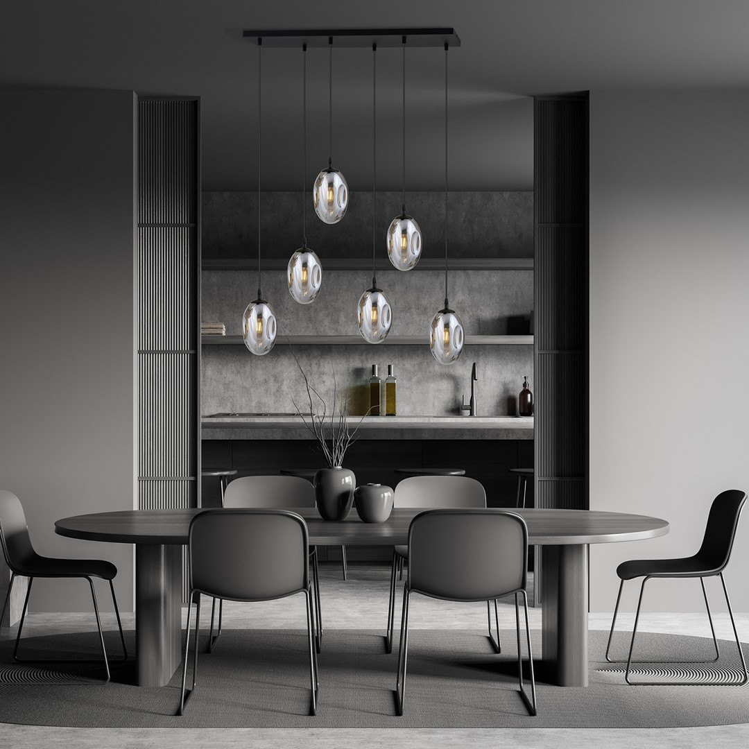 Astral 70cm Rökfärgad taklampa från Emibig Lighting - Perfekt ovanf&ouml;r matbordet eller i ett &ouml;ppet rum d&auml;r lampan f&aring;r ta plats och bli ett naturligt blickf&aring;ng.
