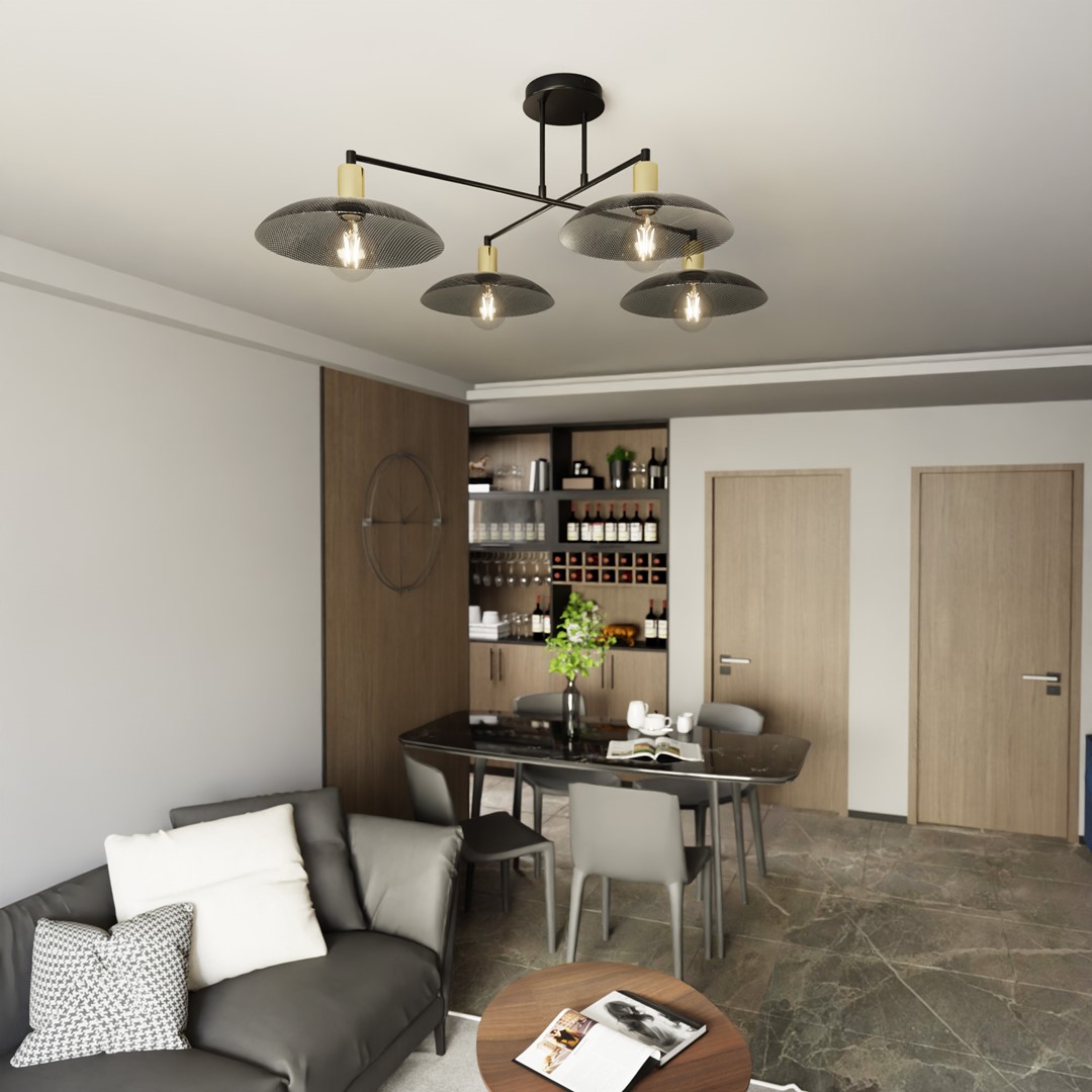 Spirit 100cm Svart plafond från Emibig Lighting - Perfekt f&ouml;r dig som vill addera en industriell estetik i inredningen och samtidigt skapa en modern k&auml;nsla i varje rum.