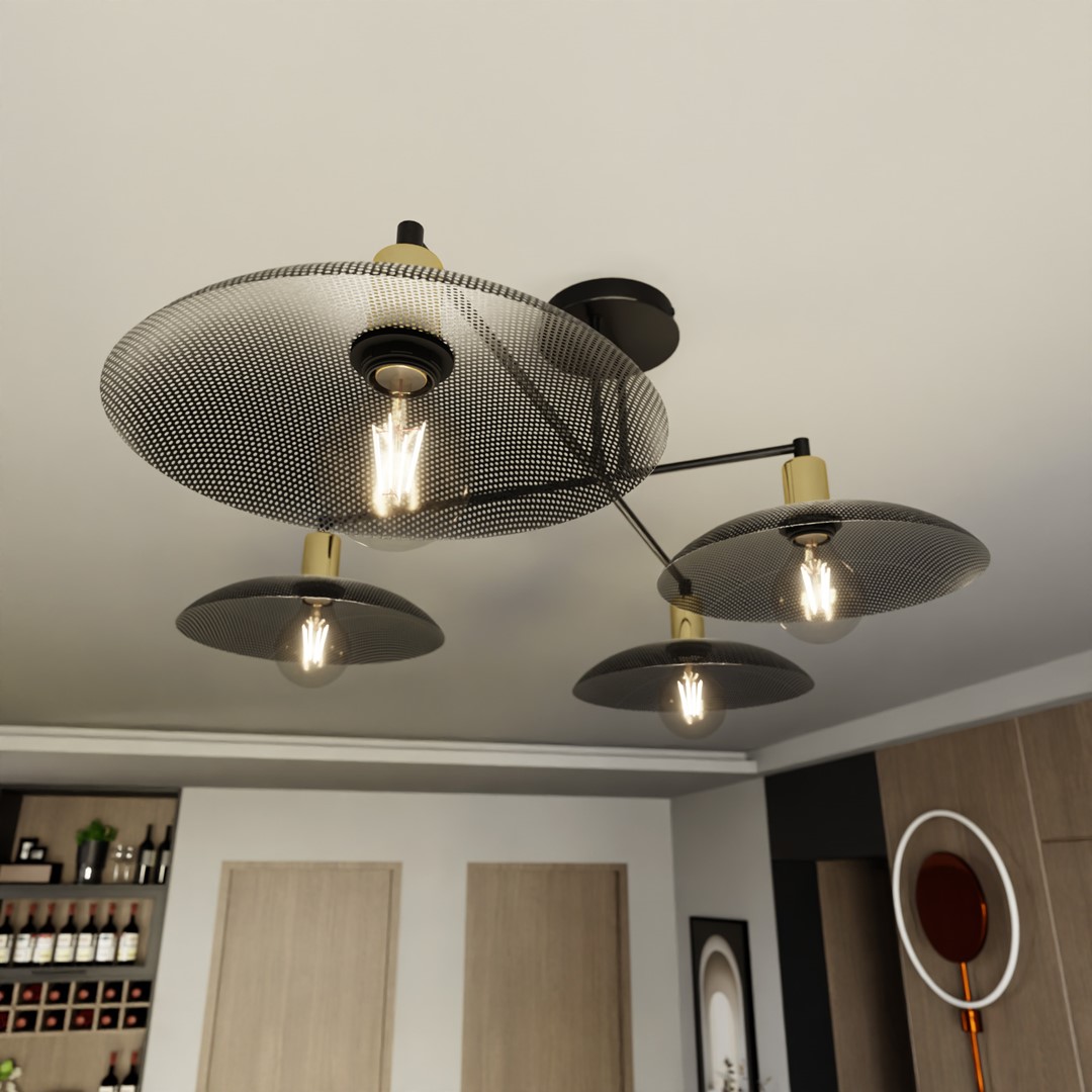 Spirit 100cm Svart plafond från Emibig Lighting - Perfekt f&ouml;r dig som vill addera en industriell estetik i inredningen och samtidigt skapa en modern k&auml;nsla i varje rum.