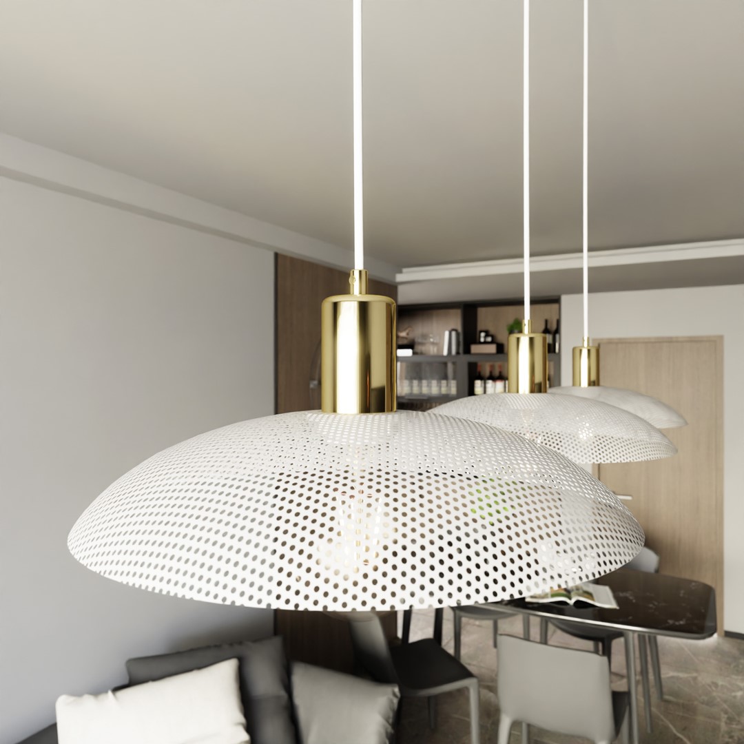 Spirit 90cm Vit taklampa från Emibig Lighting - Perfekt f&ouml;r dig som vill addera en industriell estetik i inredningen och samtidigt skapa en modern k&auml;nsla i varje rum.