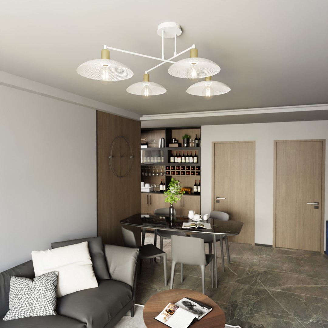 Spirit 100cm Vit plafond från Emibig Lighting - Perfekt f&ouml;r dig som vill addera en industriell estetik i inredningen och samtidigt skapa en modern k&auml;nsla i varje rum.