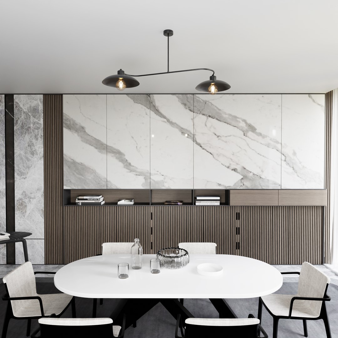 Foster 100cm Svart plafond från Emibig Lighting - Serien kompletterar inredningar i industristil p&aring; ett stilrent och smakfullt s&auml;tt.