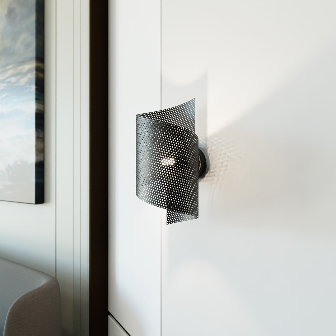 Spiral 30cm Svart vägglampa från Emibig Lighting - Spiral &ndash; tillverkad i metalln&auml;t som ger den ett okonventionellt och stilrent intryck.