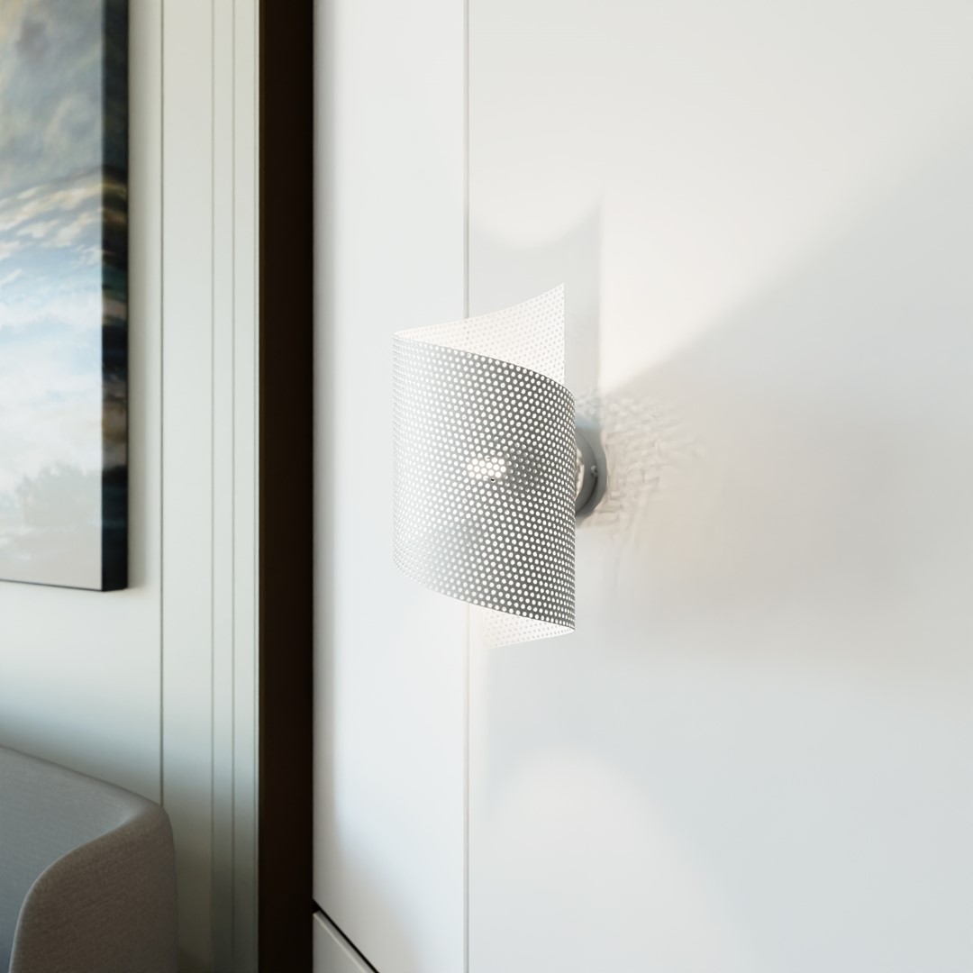 Spiral 30cm Vit vägglampa från Emibig Lighting - Spiral &ndash; tillverkad i metalln&auml;t som ger den ett okonventionellt och stilrent intryck.