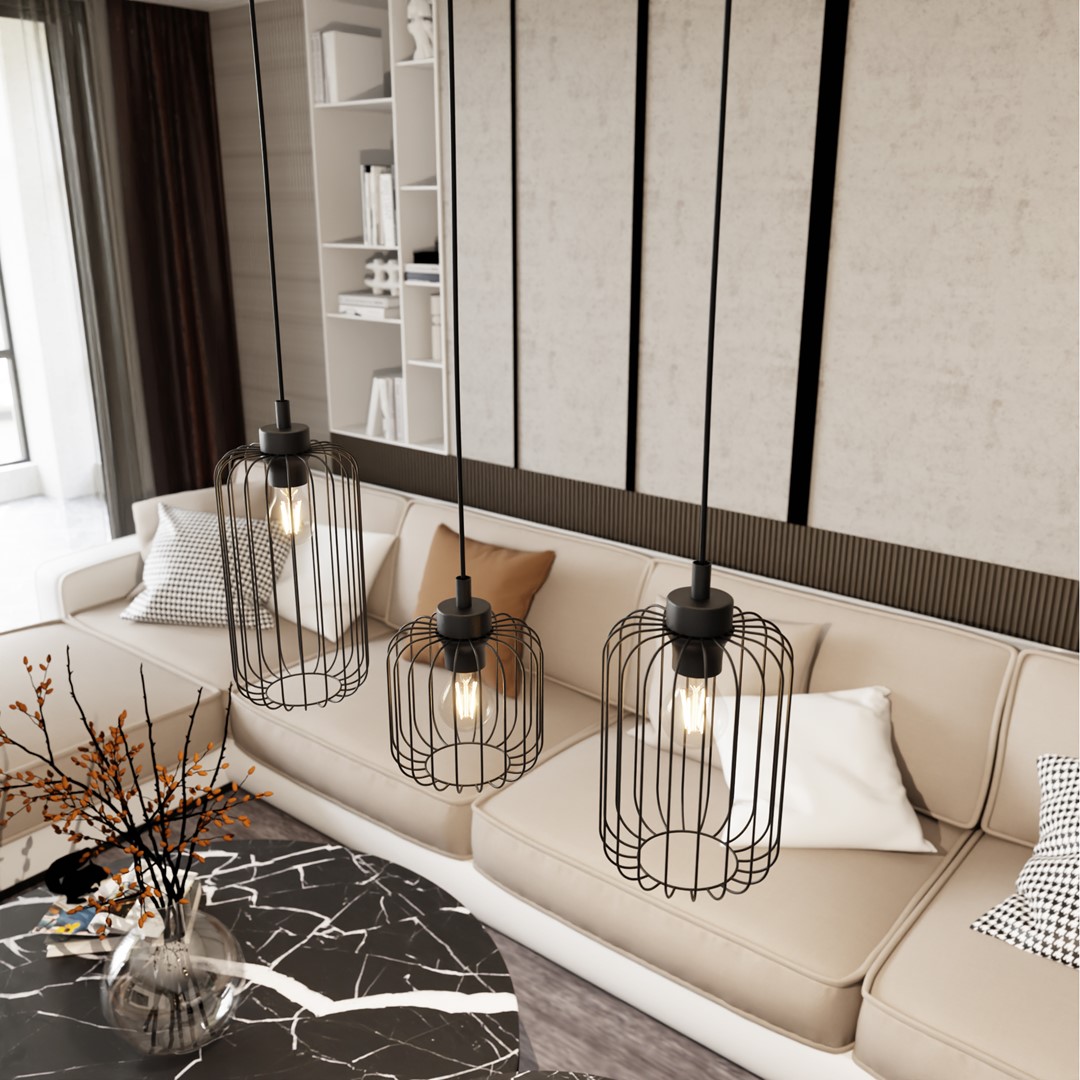 Vander 60cm Svart taklampa från Emibig Lighting - Vander - en perfekt kombinaton av industriell och elegant design.