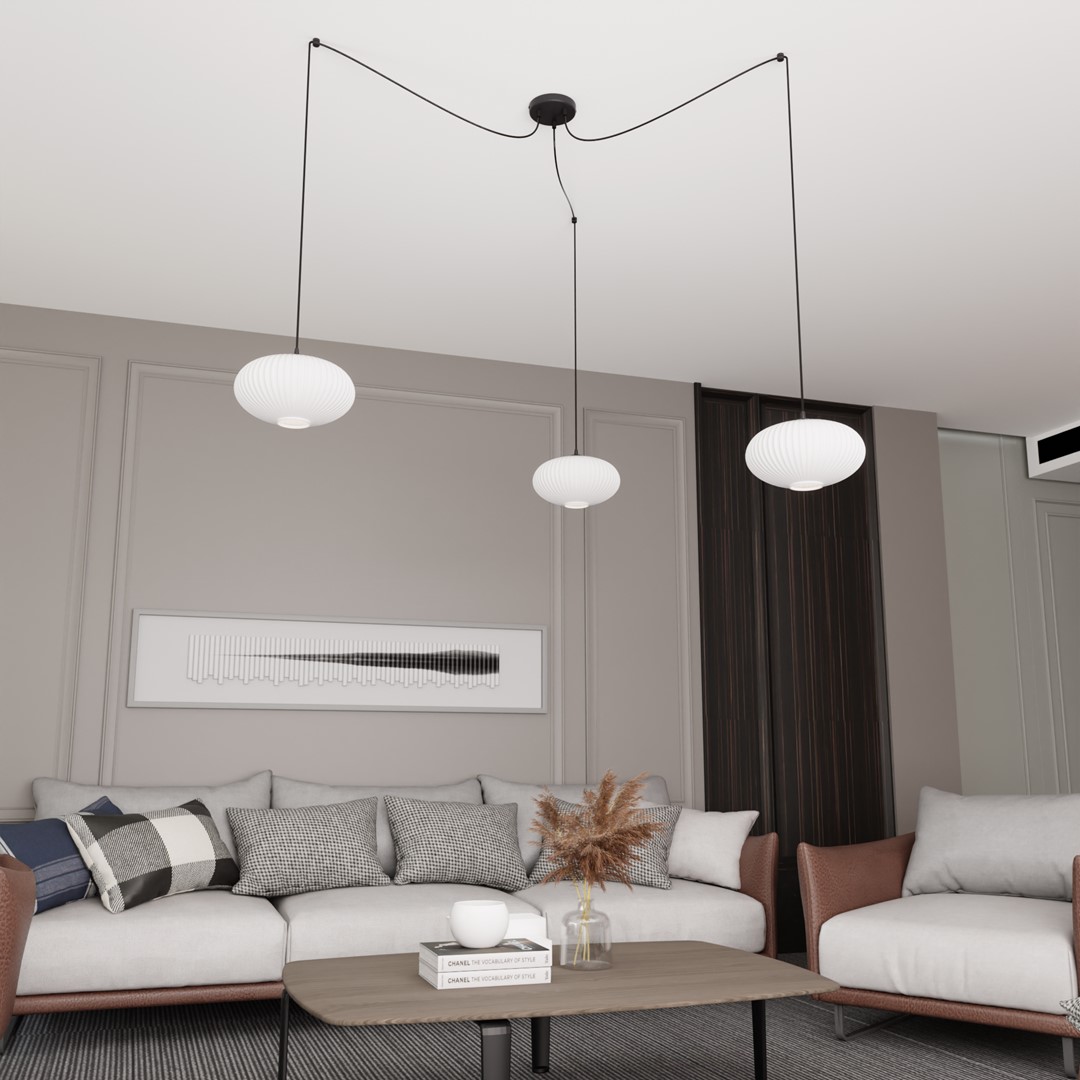 Origo 3xØ30 Vit taklampa från Emibig Lighting - Origo passar perfekt i milj&ouml;er som vardagsrum eller restauranger och &auml;r en idealisk kombination av estetik och kvalitet.