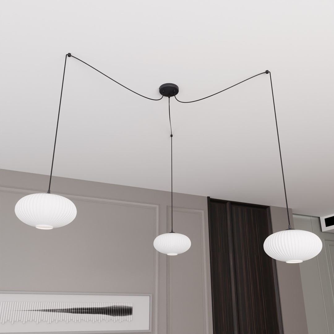 Origo 3xØ30 Vit taklampa från Emibig Lighting - Origo passar perfekt i milj&ouml;er som vardagsrum eller restauranger och &auml;r en idealisk kombination av estetik och kvalitet.