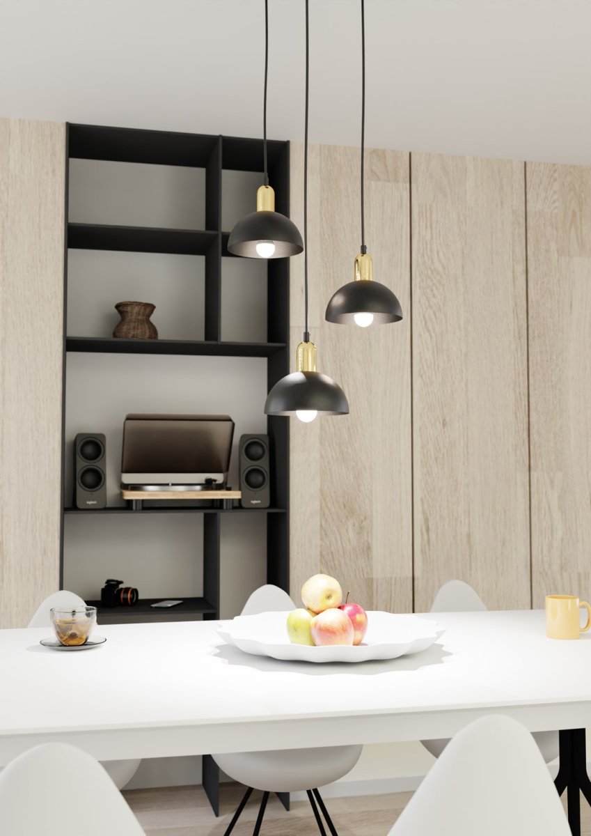 Moto Ø30 Svart taklampa från Emibig Lighting - Perfekt f&ouml;r vardagsrum, matplatser eller ovanf&ouml;r en k&ouml;ks&ouml; &ndash; Moto skapar en unik st&auml;mning och ett stilfullt kontrastelement i rummet.