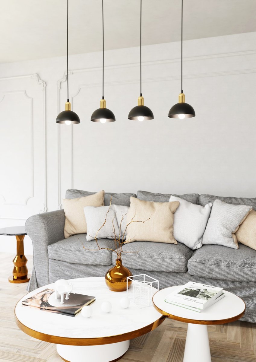 Moto 90cm Svart taklampa från Emibig Lighting - Perfekt f&ouml;r vardagsrum, matplatser eller ovanf&ouml;r en k&ouml;ks&ouml; &ndash; Moto skapar en unik st&auml;mning och ett stilfullt kontrastelement i rummet.