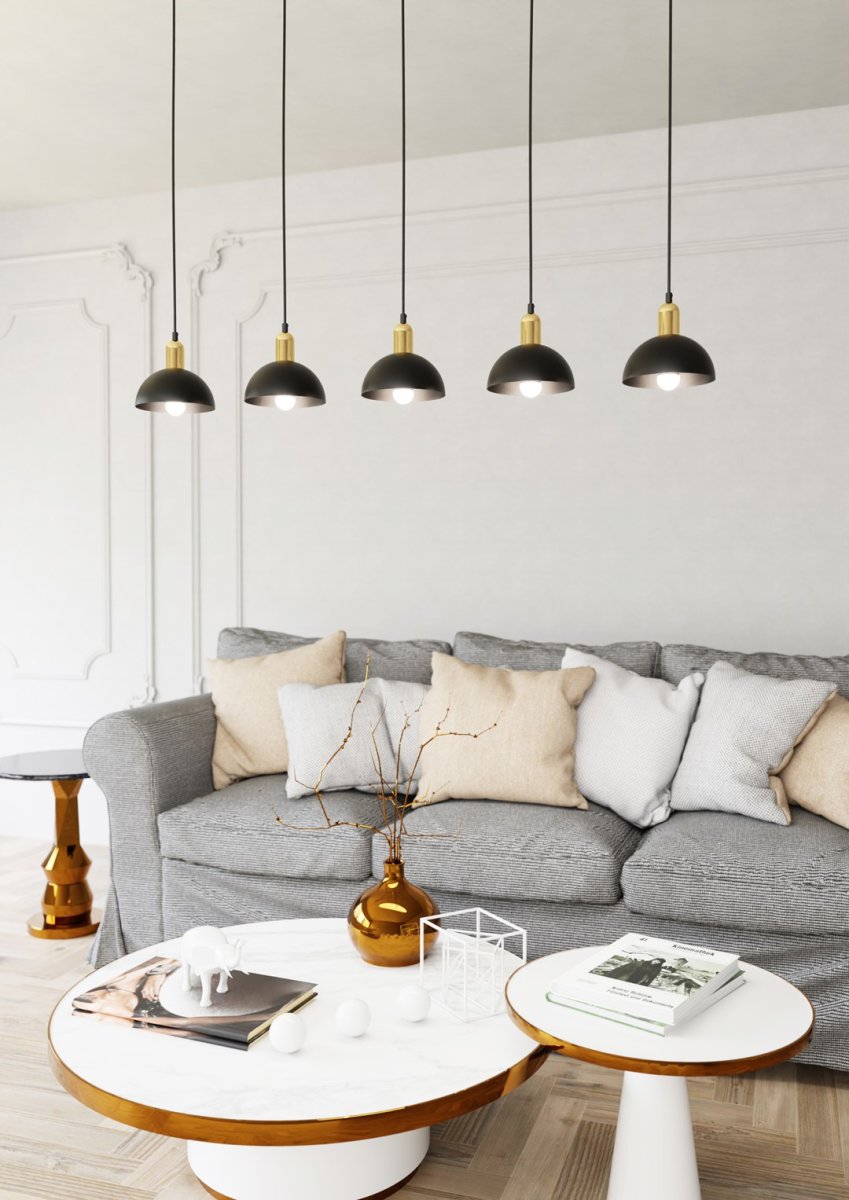 Moto 116cm Svart taklampa från Emibig Lighting - Perfekt f&ouml;r vardagsrum, matplatser eller ovanf&ouml;r en k&ouml;ks&ouml; &ndash; Moto skapar en unik st&auml;mning och ett stilfullt kontrastelement i rummet.