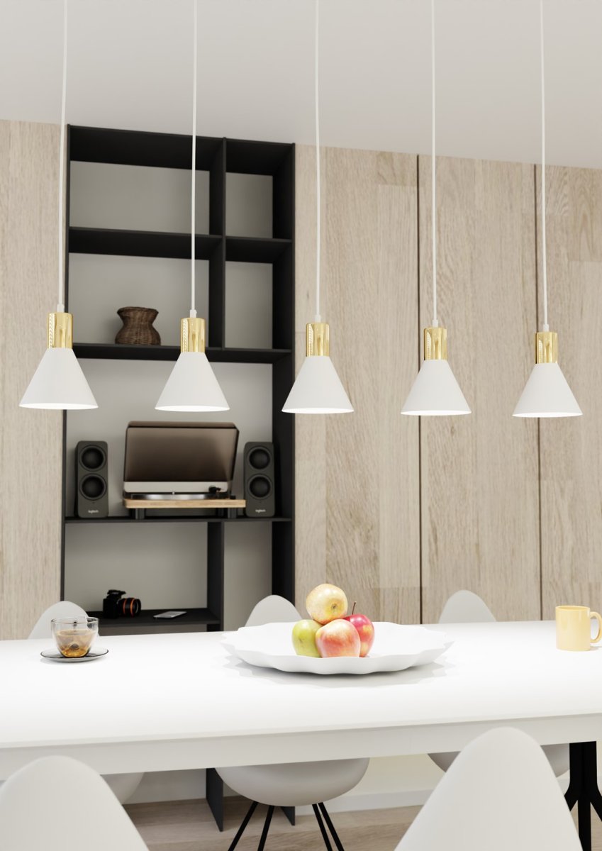 Rosa 116cm Vit taklampa från Emibig Lighting - Taklampan Rosa &auml;r ett stilfullt tillskott d&auml;r enkel form m&ouml;ter eleganta detaljer.