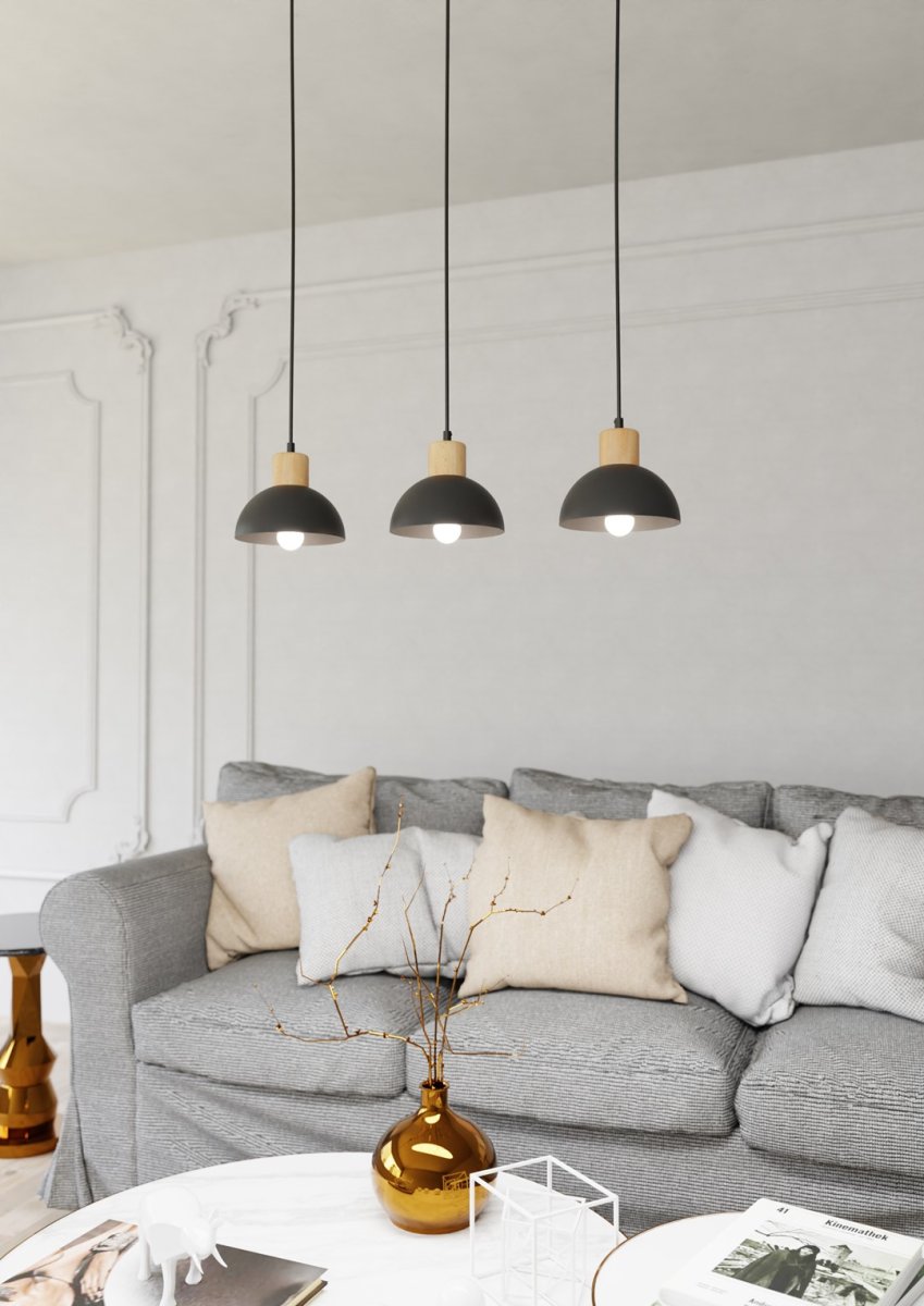 Seco 60cm Svart taklampa från Emibig Lighting - Perfekt f&ouml;r vardagsrum, matplatser eller k&ouml;k &ndash; Seco skapar harmoni och en ombonad nordisk atmosf&auml;r i rummet.