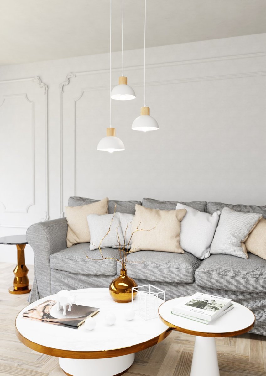 Seco Ø30 Vit taklampa från Emibig Lighting - Perfekt f&ouml;r vardagsrum, matplatser eller k&ouml;k &ndash; Seco skapar harmoni och en ombonad nordisk atmosf&auml;r i rummet.