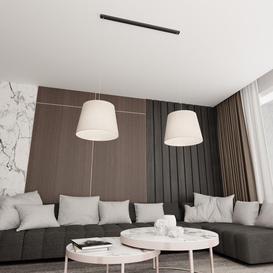 Epoca 90cm Beige taklampa från Emibig Lighting - Med sin klassiska design och en modern touch passar Epoca lika bra i traditionella som i samtida inredningar, och tillf&ouml;r rummet en diskret men charmig karakt&auml;r.