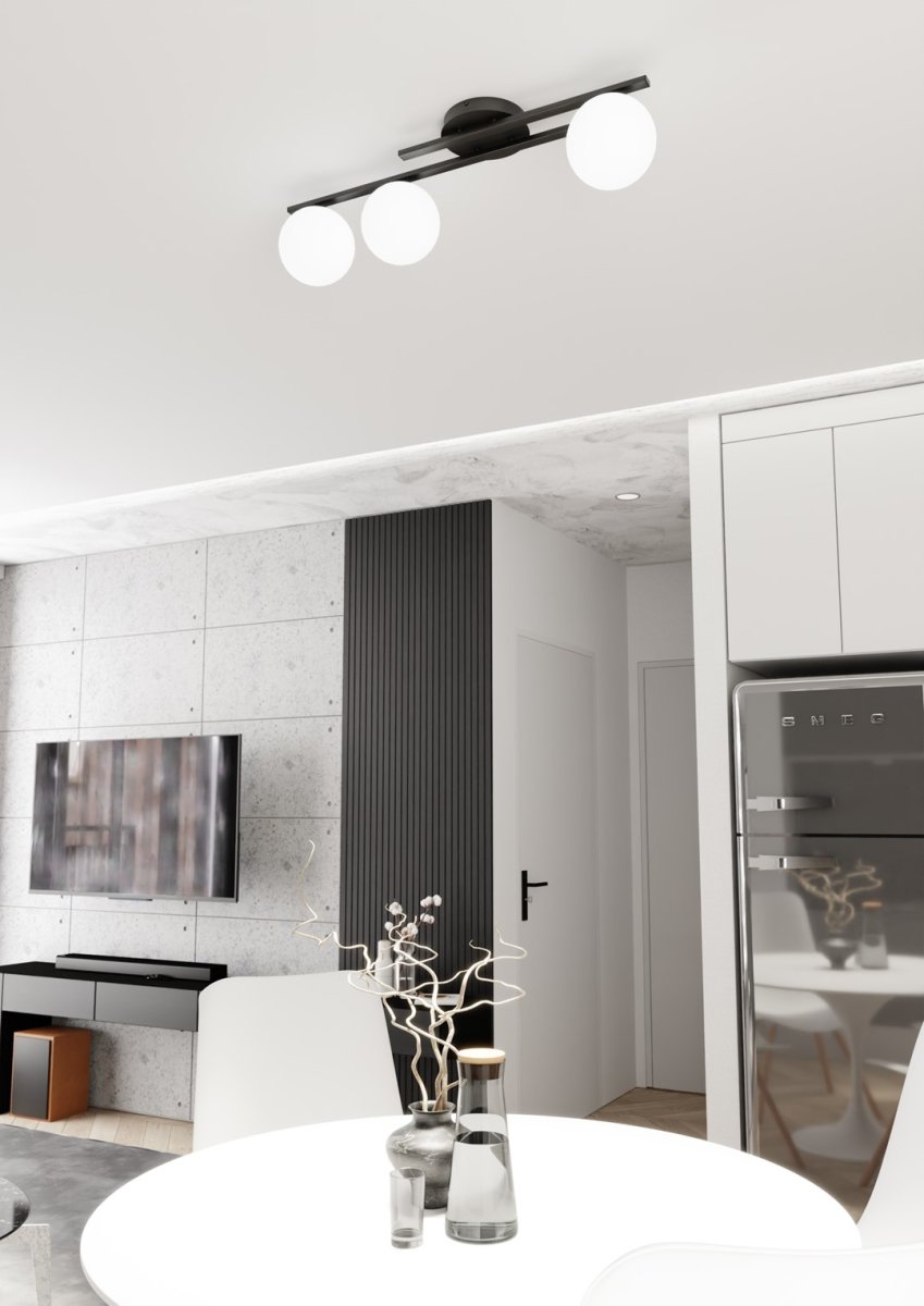 Kairo 74cm Svart/Vit plafond från Emibig Lighting - Den minimalistiska designen passar perfekt i alla hem och stilar.