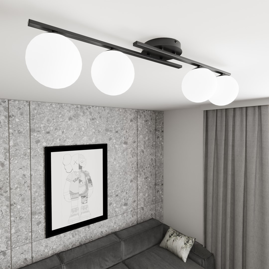 Kairo 87cm Svart plafond från Emibig Lighting - Den minimalistiska designen passar perfekt i alla hem och stilar.