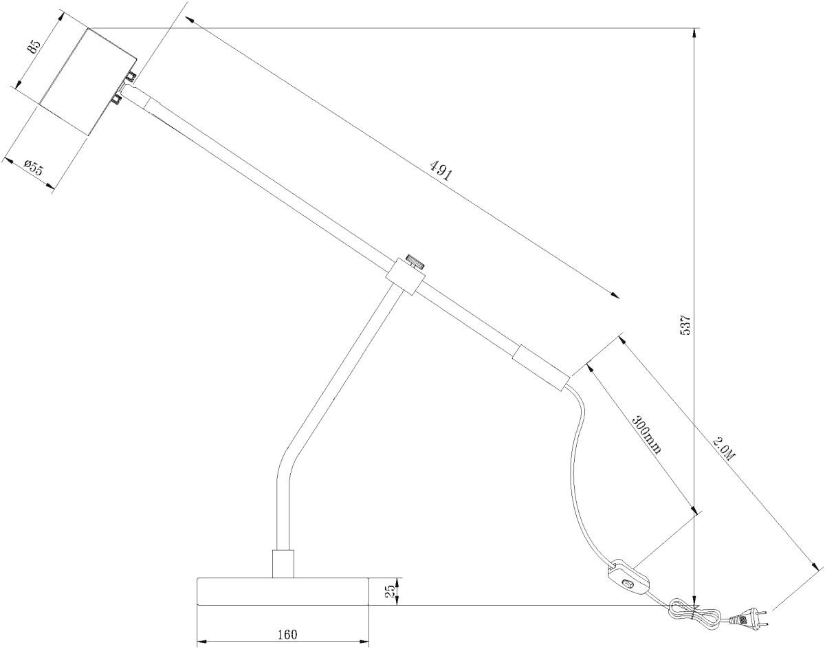 Balder skrivbordslampa från Aneta Lighting - Balder &auml;r en stilren och praktisk bordslampa d&auml;r b&aring;de lamphuvudet och armen &auml;r justerbara s&aring; du enkelt kan rikta ljuset dit du &ouml;nskar.