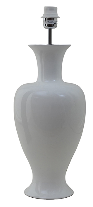 Mindy 50cm Vit från Hallbergs - Denna eleganta lampfot i keramik har en mjuk, klassisk form och blank vit finish som ger ett varmt och stilrent uttryck.