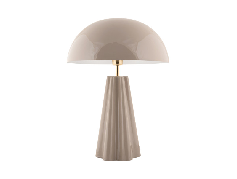 Amplio 55cm Greige bordslampa från Leitmotiv - Den &auml;r tillverkad i metall med en blank greige finish och eleganta m&auml;ssingdetaljer som ger ett sofistikerat uttryck.