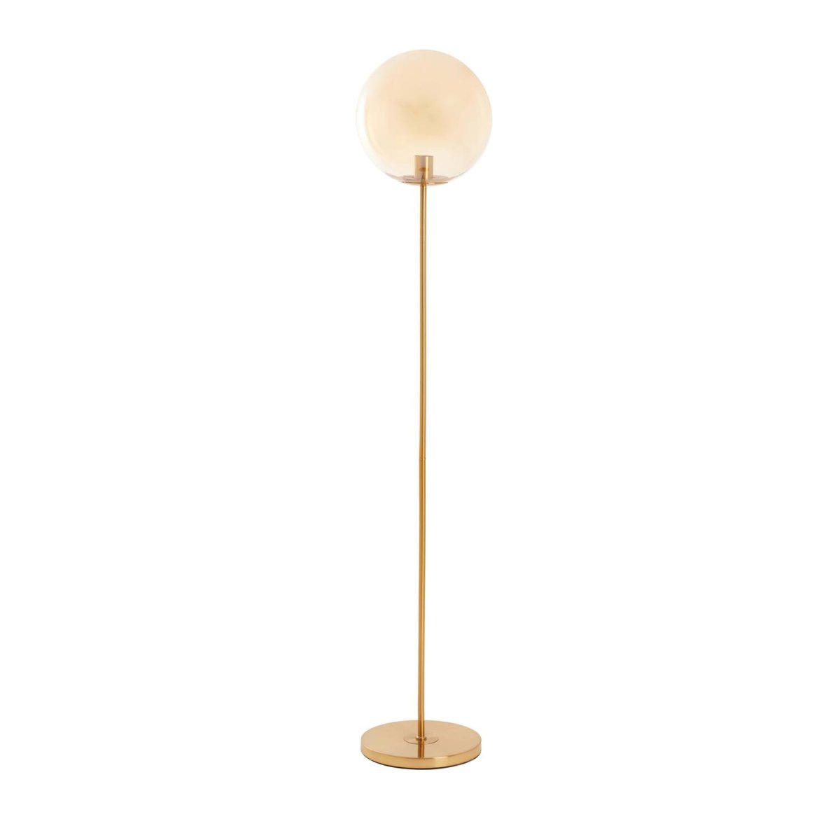 Medina Guld/amber golvlampa från Light & Living - Medina &auml;r en stilfull golvlampa i guld-finish med en sk&auml;rm i ambertonat glas, vilket ger en sofistikerad och modern k&auml;nsla.