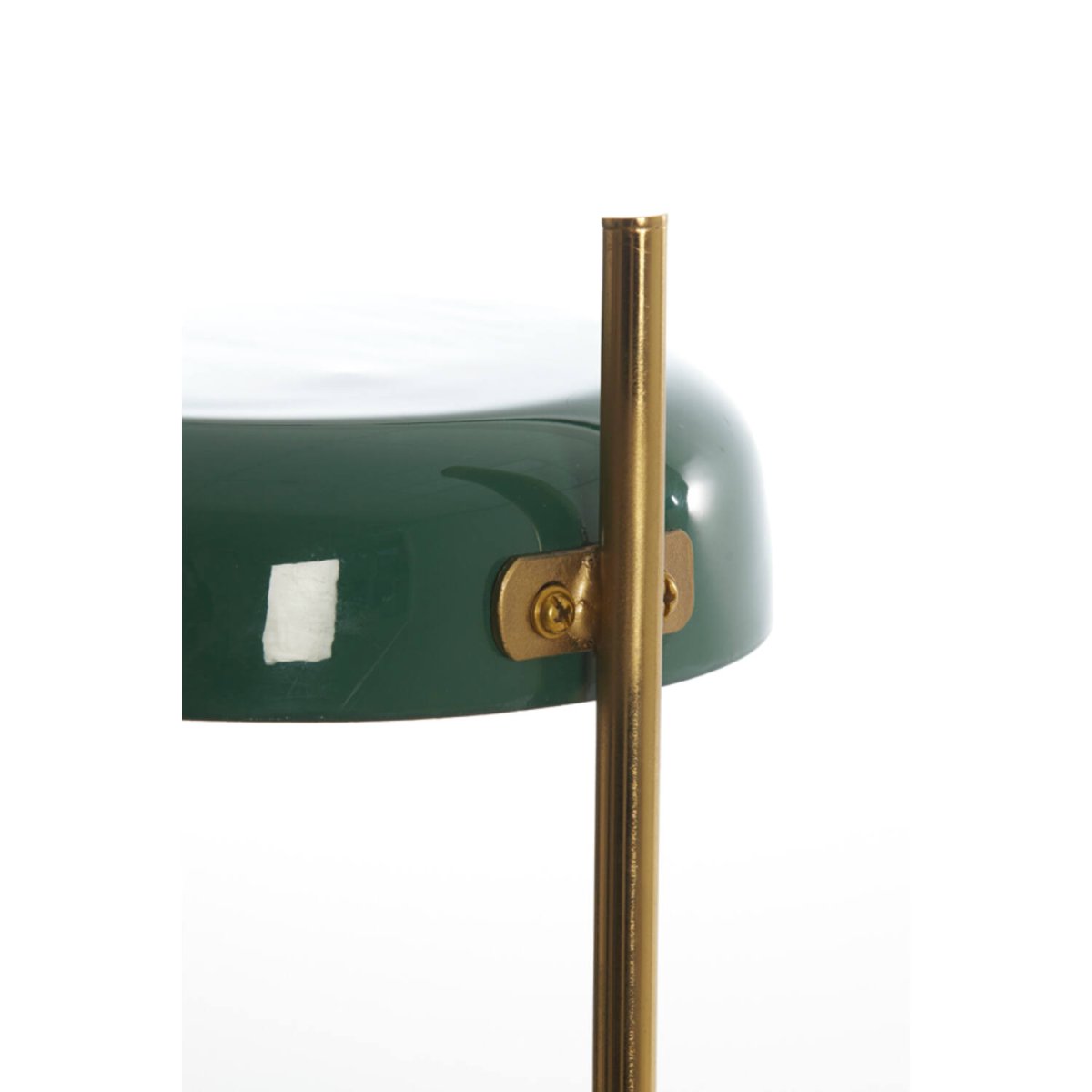 Maleka 47cm Mörkgrön bordslampa från Light & Living - Maleka &auml;r en sofistikerad bordslampa med en blank m&ouml;rkgr&ouml;n sk&auml;rm och en stomme i guld-finish.