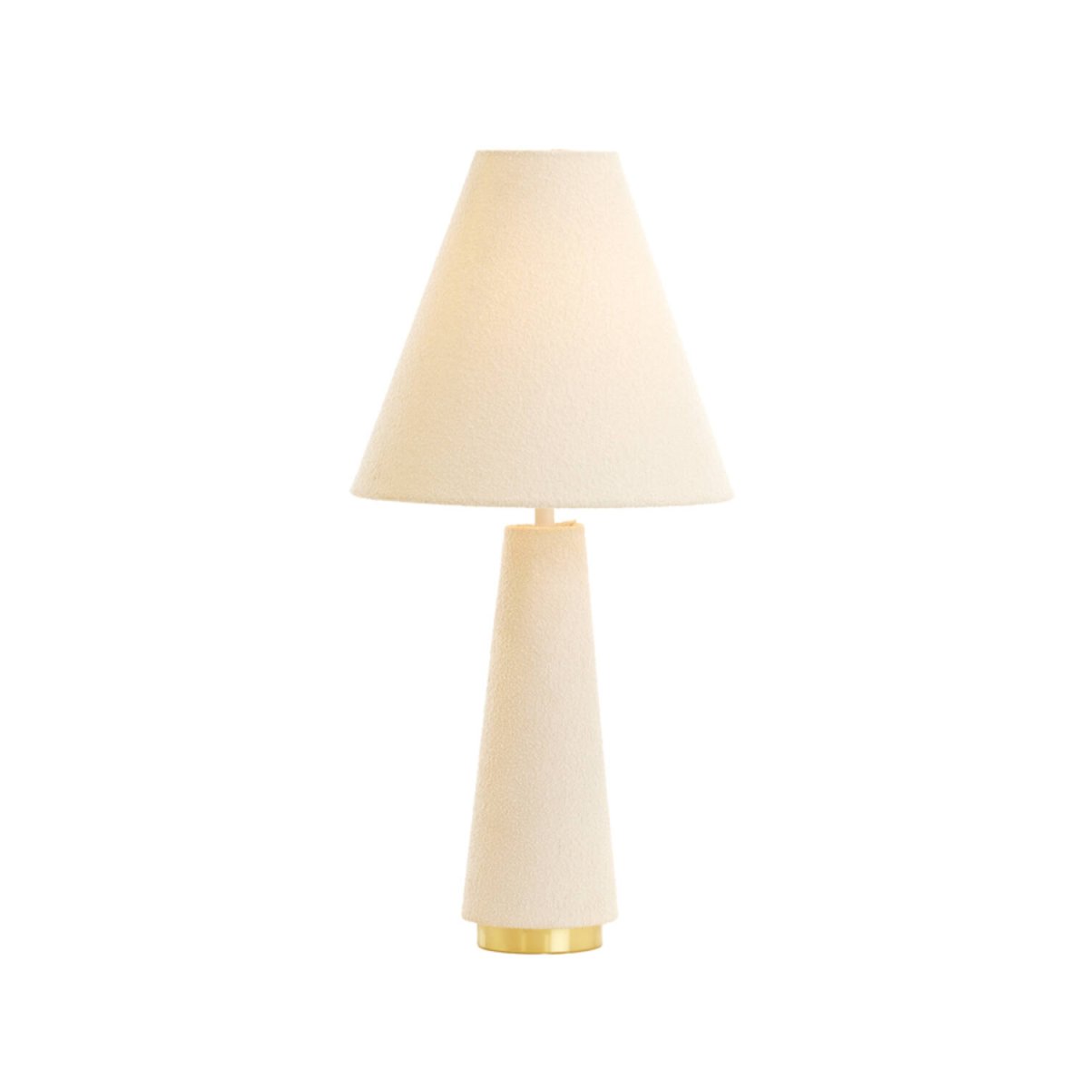 Devia 60cm Krämvit bordslampa från Light & Living - Lampan &auml;r kl&auml;dd i en mjuk, kr&auml;mvit textil som ger en varm och behaglig k&auml;nsla, medan fotens diskreta m&auml;ssingsdetalj tillf&ouml;r en touch av lyx.