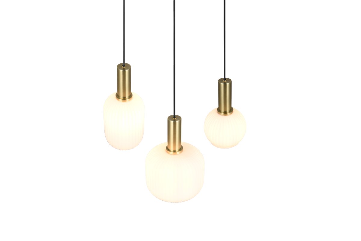 Diva Ø30 Vit taklampa från Trio Lighting - De gyllene detaljerna i mattm&auml;ssing adderar en lyxig touch och ger lampan en sofistikerad karakt&auml;r.