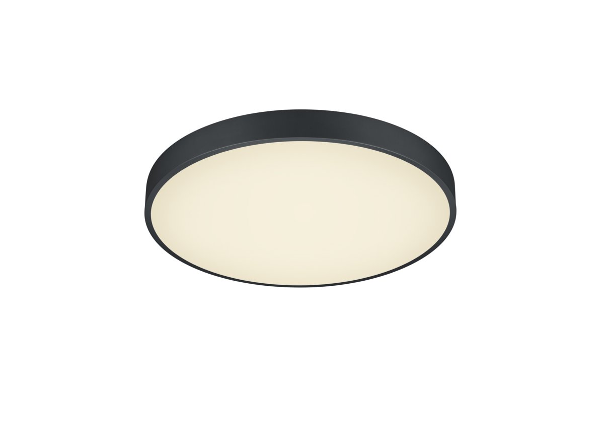 Waco Ø50 Svart plafond från Trio Lighting - Den mattsvarta ytan och materialkombinationen av metall och akryl g&ouml;r den l&auml;tt att integrera i olika inredningsstilar.