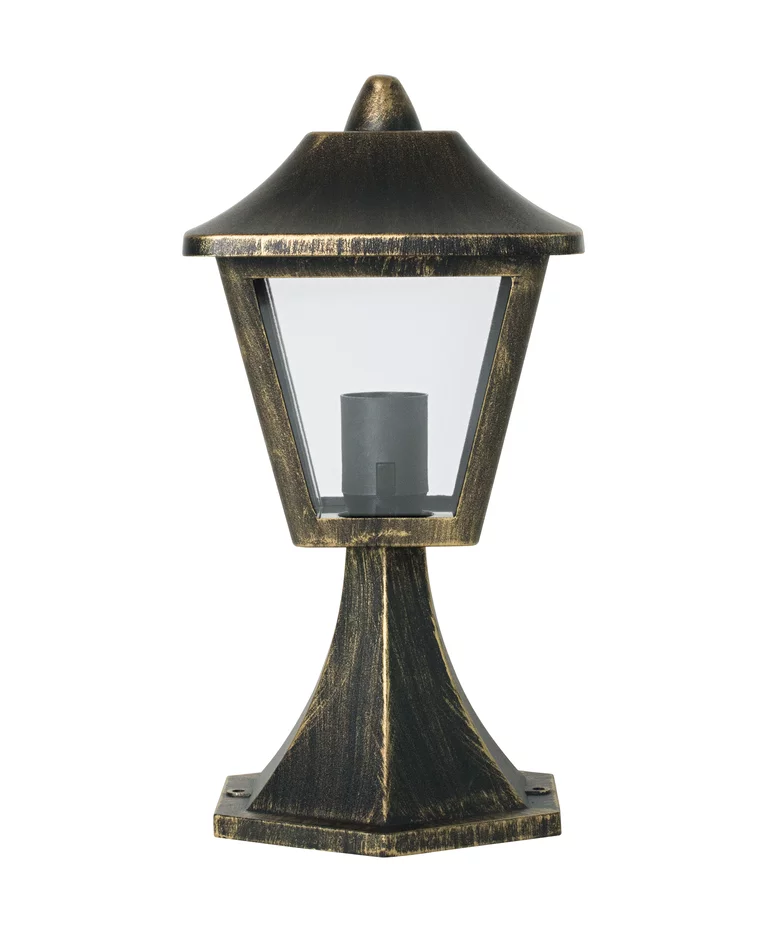 Tradition 32cm Svart/guld från Ledvance - Tillverkad i robust, pressgjuten aluminium och med en klar polykarbonatdiffusor, ger den ett behagligt och tydligt ljus.