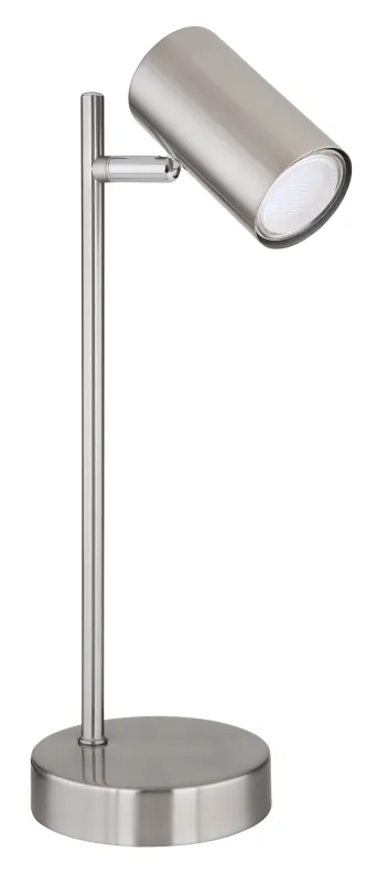 Robby 35cm Matt nickel skrivbordslampa från Globo Lighting - Robby &auml;r en praktisk skrivbordslampa som blir ett stilfullt tillskott till ditt hem.