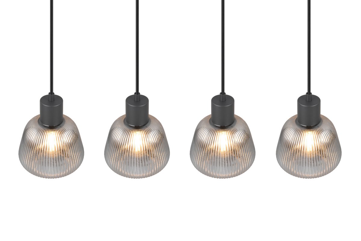 Tarifa 90cm Rökgrå taklampa från Trio Lighting - Det mjuka ljuset och de unika ljuseffekterna skapar en varm och inbjudande atmosf&auml;r.