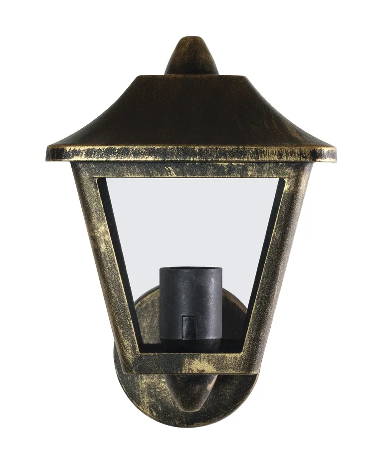 Tradition Svart/guld utelampa från Ledvance - Classic Tradition &auml;r en stilfull v&auml;gglampa i klassisk lyktdesign, perfekt f&ouml;r att skapa en inbjudande atmosf&auml;r vid entr&eacute;er, uppfarter och fasader.