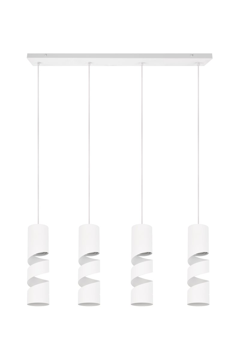 Stream 80cm Vit taklampa från Trio Lighting - Stream är en modern och elegant takpendel som fångar blicken med sina fyra skrämar i unik spiralformad design.