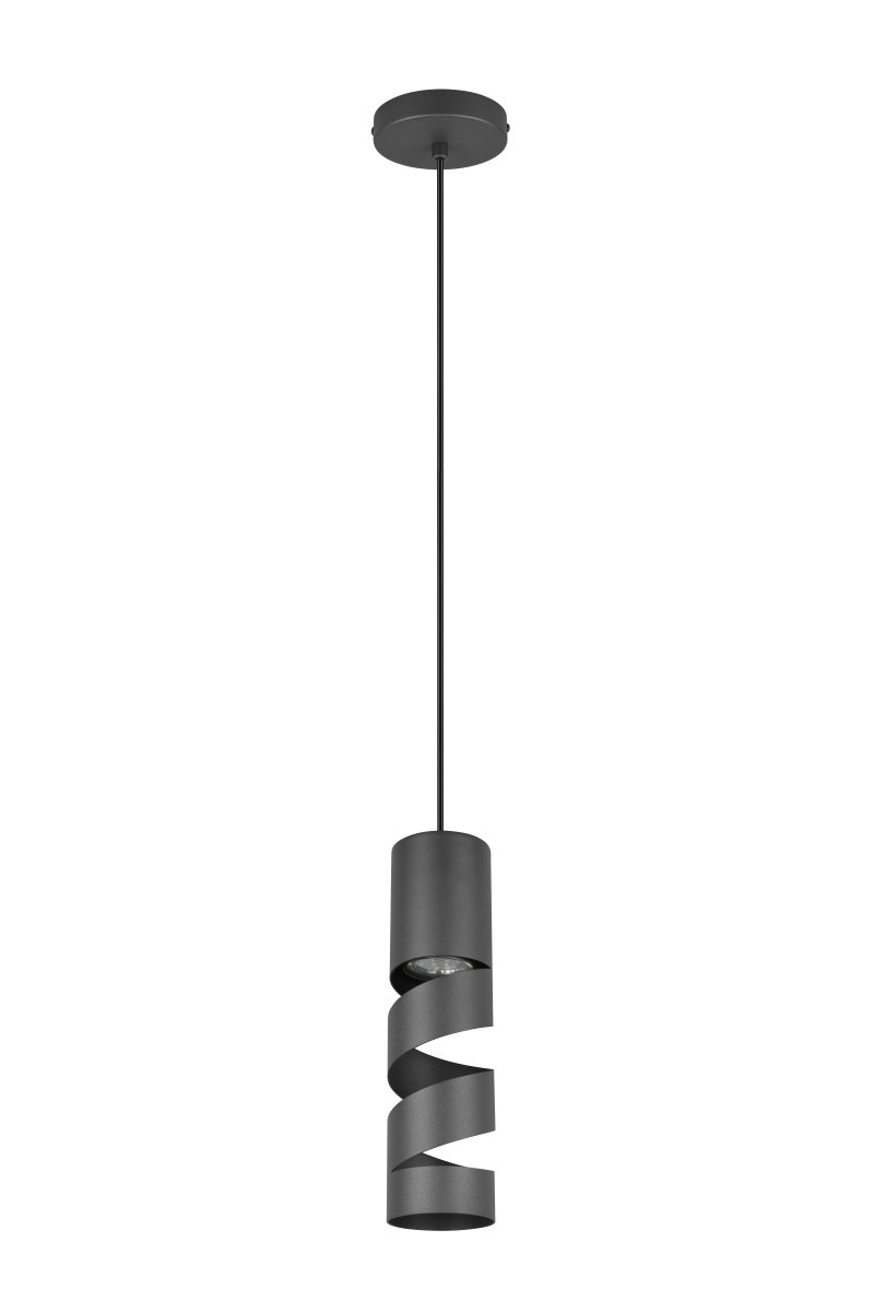 Stream 28cm Svart taklampa från Trio Lighting - Stream &auml;r en modern och elegant takpendel som f&aring;ngar blicken med sin unika spiralformade design.