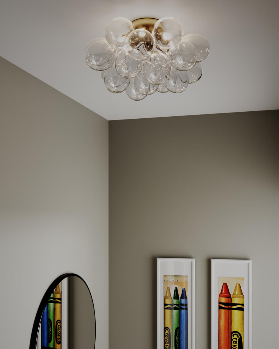 Gross Ø50 Transparent plafond från By Rydéns - Gross plafond i kombinationen m&auml;ssing/klarglas &auml;r det senaste tillskottet i Gross familjen.