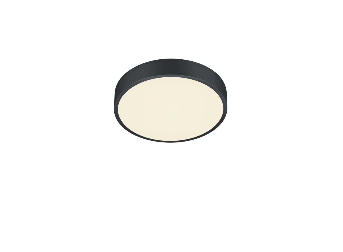 Waco Ø30 Svart plafond från Trio Lighting - Den mattsvarta ytan och materialkombinationen av metall och akryl g&ouml;r den l&auml;tt att integrera i olika inredningsstilar.