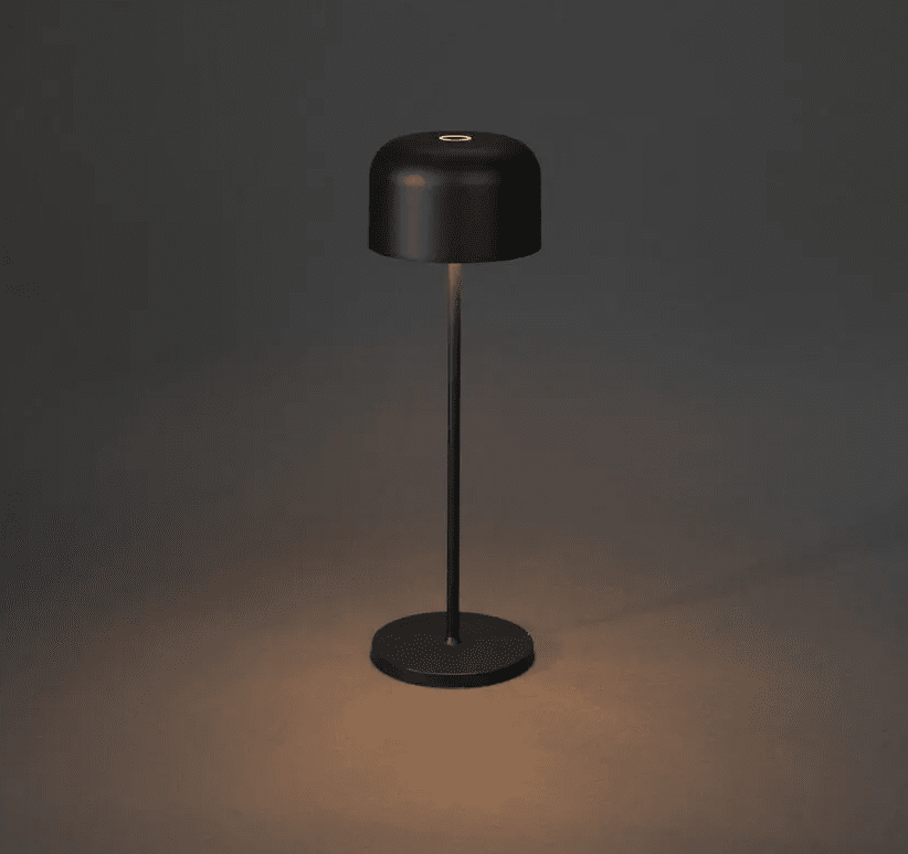 Lille 36cm Svart portabel från Konstsmide - Lille &auml;r en stilren uppladdningsbar bordslampa av aluminium f&ouml;r utomhusbruk.