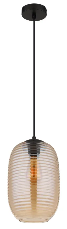Jefrey Ø20 Amber taklampa från Globo Lighting - Denna eleganta taklampa &auml;r utrustad med en rund glaskupa i varm b&auml;rnstensf&auml;rg.