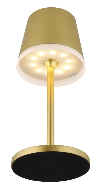 Bordslampa LED Guld solcellslampa från Globo Lighting - Den diskreta designen sm&auml;lter in i alla milj&ouml;er och med IP44-klassning &auml;r den t&aring;lig mot v&auml;der och vind.