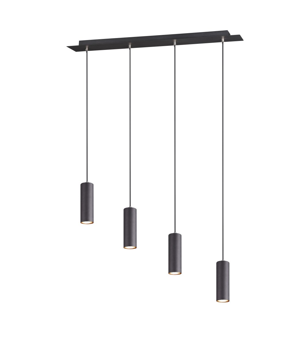 Marley 75cm Svart taklampa från Trio Lighting - Den eleganta mattsvarta finishen skapar en sofistikerad k&auml;nsla och g&ouml;r att lampan sm&auml;lter in i b&aring;de moderna och industriella inredningsstilar.