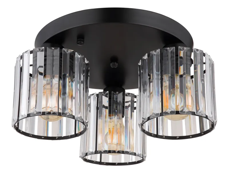 Jordana Ø35 Svart plafond från Globo Lighting - Jordana &auml;r en elegant plafond som imponerar med sin eleganta och stilrena design.